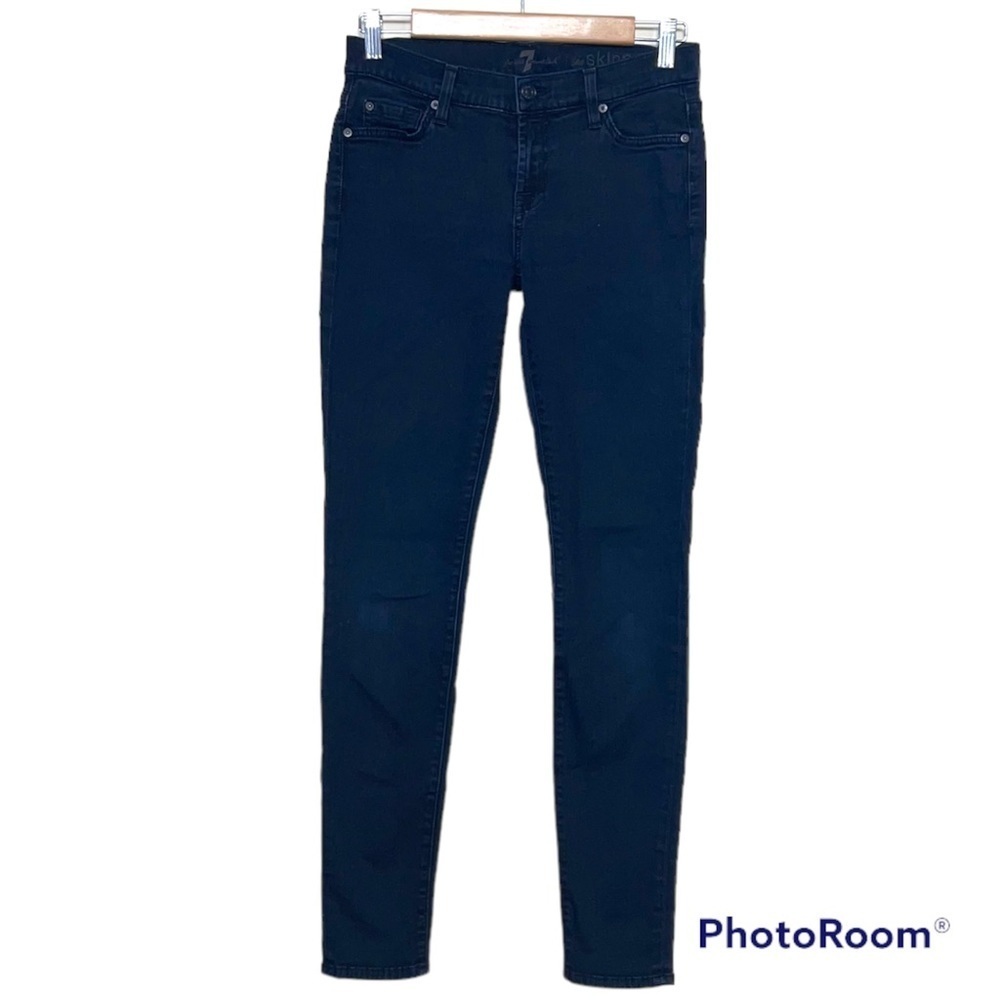 7 For All Mankind Womens Black The Skinny Jeans